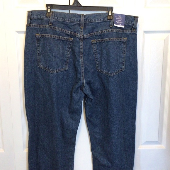 George Men's 100% Cotton Relaxed Fit Tapered Leg Jeans Size 40x32- Medium Wash - Picture 5 of 8